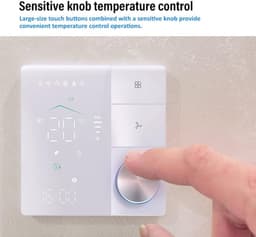 Wifi Thermostaat - Klimaatregelaar Kamerthermostaat - Energie Besparen - App Bediening - 11 x 10 x 7 cm - Wit — thumbnail 4
