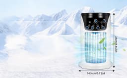Torenventilator - Watergekoeld Ventilator - Mobiele Aircooler - Persoonlijke Koeler - Luchtbevochtiger - Waternevel - 300ml - 6 Standen & 6 Kleuren & Timer - Tower Fan - Voor Thuis Kantoor en Reizen — thumbnail 5