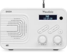 DAB radio - Audizio Badia - Kleine radio - Met Bluetooth, USB en AUX - Slaapkamer radio - Wit — thumbnail 2