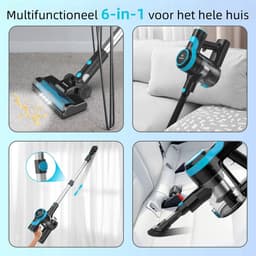 Grenintol Steelstofzuiger Draadloos – Touchscreen en Anti-Klitborstel – Draadloze Stofzuiger – 50.000 Pa en tot 60 Min Werktijd – Kruimelzuiger – Voor Tapijt en Harde Vloeren — thumbnail 3