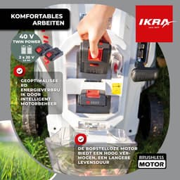 IKRA accu-grasmaaier ICM 2/2037 met mulch-functie, inclusief twee 20 V accu’s en dubbele snel-lader — thumbnail 3