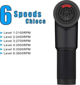 Massage gun - 6 snelheden - draadloos en oplaadbaar - diepweefselmassage voor spierontspanning - SnelShoppen — thumbnail 5