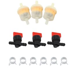 Brandstofgastank Afsluiter - Set met 3 Brandstoffilters - 3 Afsluitkleppen - 6 Klemmen - Duurzaam Kunststof - Eenvoudig te Installeren - Brandstofklep — thumbnail 1