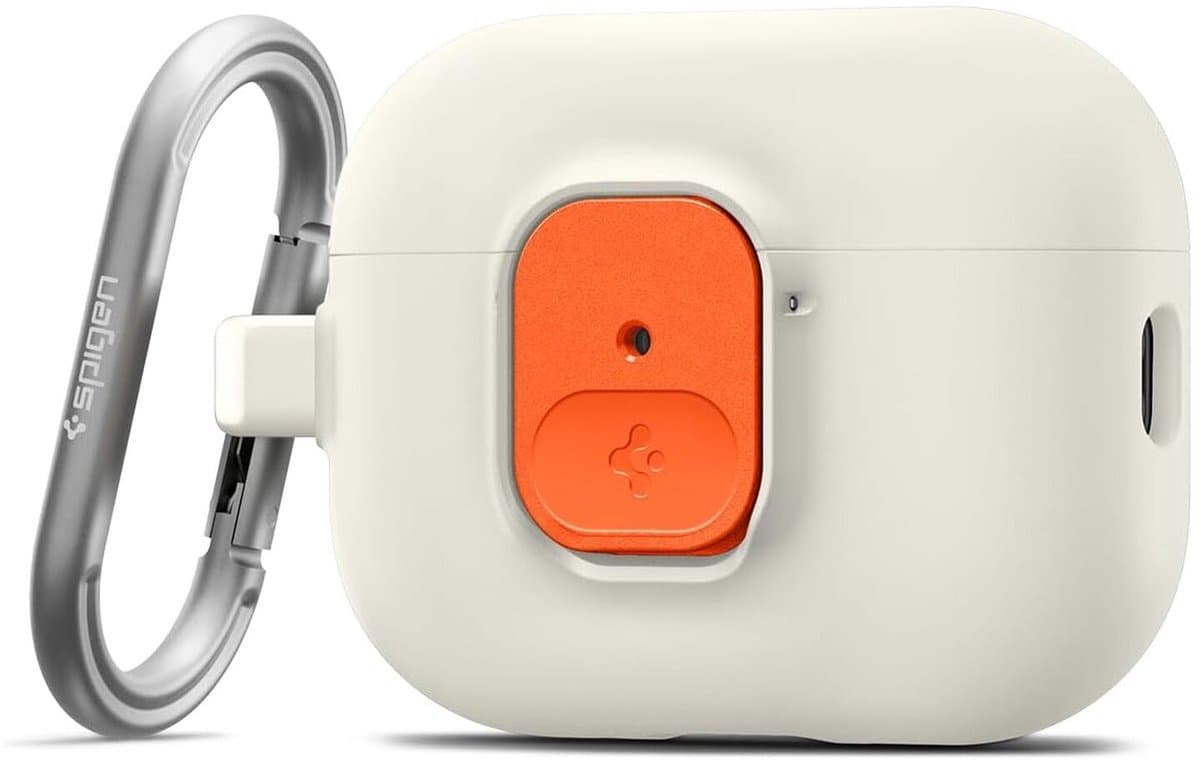 Spigen Hoesje Geschikt voor AirPods Pro 3 - Nano Pop Case met Karabijnhaak Oranje Beige — afbeelding 1