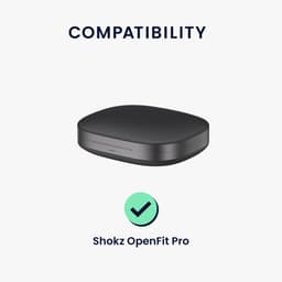 kwmobile cover voor oordopjes case - geschikt voor Shokz OpenFit Pro - Trendy beschermhoes draadloze oordopjes in zwart — thumbnail 3