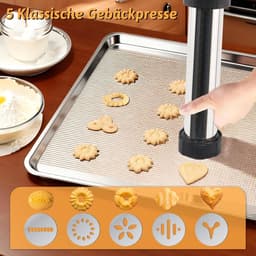 Koekjespers Machine - Gebakspuit - Bakken Decoreren - Roestvrij Staal - 9 Schijven 11 Sproeiers - Zwart — thumbnail 4