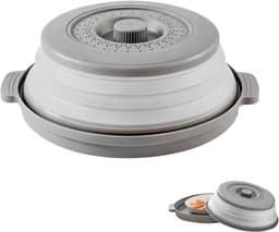 Magnetron Deksel - Voedseldeksel Magnetron - Voedsel Opwarmen - Inklapbaar Ontwerp - 27.3 cm Diameter - Grijs — thumbnail 1