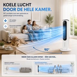 DreamGoods Aircooler - 4-IN-1 Torenventilator - Luchtkoeler met Water & IJs - Aircooler met Koelelementen - Koelen & Verwarmen - Ventilator Staan - Tafelventilator - Mobiele Airco zonder Afvoerslang — thumbnail 5