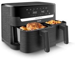 Dubbele Airfryer - Heteluchtoven - Maaltijden Bereiden - Twee Laden - 83 Liter - Antraciet