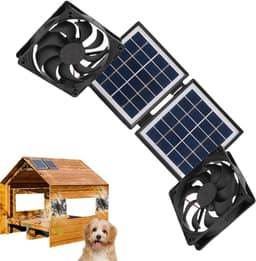 Zonne Ventilator - Hoge Snelheid - Binnenklimaat Regelen - Waterdicht Ontwerp - 28 cm Breed - Zwart — thumbnail 5