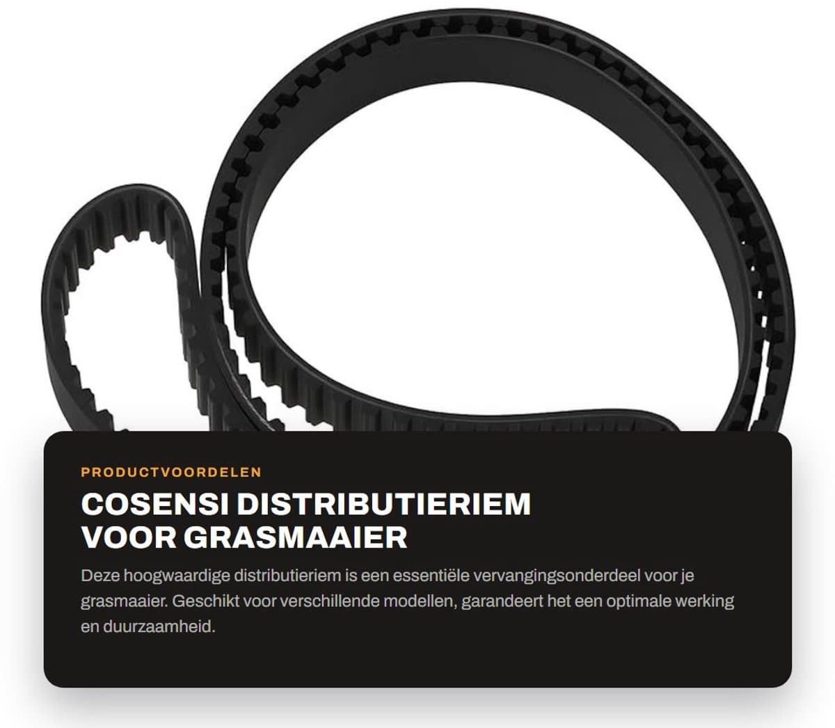 Dailygoods- Distributieriem Vervanging 20 mm - Compatibel met Countax - Compatibel met Westwood - Rubber - Omkeerbaar Tractor Maaidek - Zwart - Grasmaaierriem — afbeelding 1