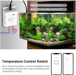 Slimme Temperatuur Sensor - Vochtigheidsschakelaar Thermostaat - Energie Monitoring - Waterdichte Sonde - 16A Relais - Wit — thumbnail 4