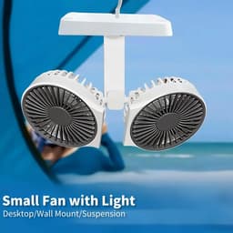 Ventilator met Licht - Tafelventilator USB - Persoonlijke Koeling - 4 Snelheden - Klein formaat - Wit — thumbnail 4