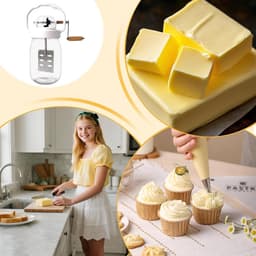 Handmixer Met Garde - Keuken Accessoire - Zelf Boter Maken - Geurloos Ontwerp - 1500 ml Capaciteit - Transparant — thumbnail 2
