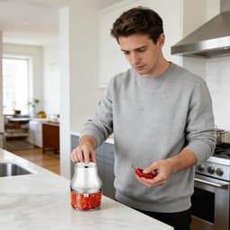Voedselhakker - Keukenmachine - Maaltijdvoorbereiding - Oplaadbaar Draadloos - 250ml - Zwart — thumbnail 3