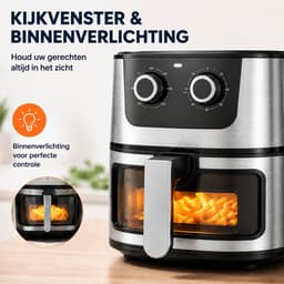 NAXSIR Airfryer XXL - 7 Liter - Heteluchtfriteuse - Zichtvenster - Digitaal Display - 1500W — thumbnail 2