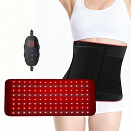 SnelShoppen - 120 LEDs Rood Licht Therapie Riem met 5 Niveaus Vibraties Massage, Infraroodlicht voor Rug, Schouder, Taille, 10 Hz Pulsmodus voor Pijnv — thumbnail 1
