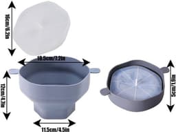 Popcornkom Siliconen - BPA-vrij - Magnetronoven Geschikt - Handvat - Eenvoudig Op te Bergen - Vaatwasserbestendig - Popcornschaal — thumbnail 5