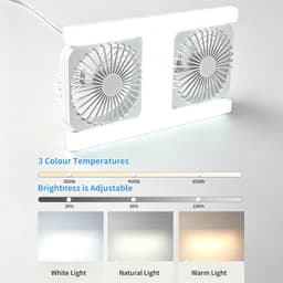 KZQ H-vormige plafondventilator met LED-verlichting en afstandsbediening - E27 lampfitting met dubbele ventilator - Dimbare kleurtemperatuur 3000-6500K - Geschikt voor slaapkamer en binnenruimtes - Wit — thumbnail 1