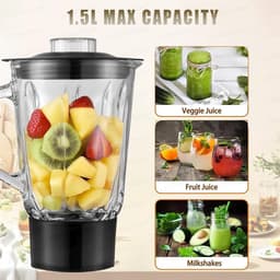 Keukenmachine - Mixer Blender - Bakken En Koken - 3-in-1 Functionaliteit - 7 Liter Kom - Zwart — thumbnail 5