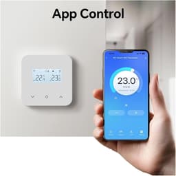 Slimme thermostaat - Wifi verwarming - Energie besparen - Dagelijkse programmering - 85x85x20 mm - Wit — thumbnail 4