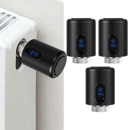 Radiator Thermostaat WiFi – Raamdetectie, Vorstbeveiliging en Kinderslot – Zwart – 3-pack — thumbnail 1