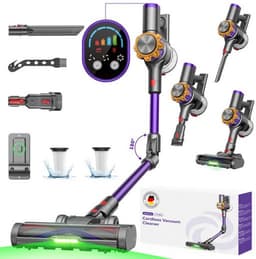 FOSMET Draadloze Hand & Steelstofzuiger - 75000Pa / 600W / 70 Min - Accustofzuiger Zonder Zak - Zelfstandig Staand - Flexibel Buiggewricht - 1,2L Reservoir - Anti-Tangle - Groene LED - Voor Harde Vloeren, Tapijt, Dierenharen & Auto — thumbnail 2