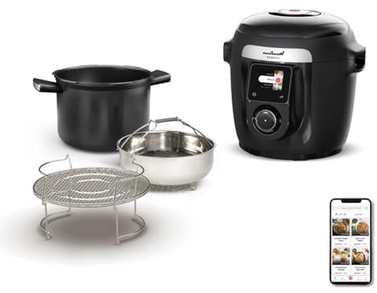 Multikoker Wifi - Slimme Kookpan - Snel Maaltijden Maken - 10 Kookprogramma's - 6 Liter - Zwart — afbeelding 1