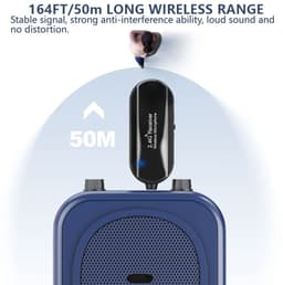 SnelShoppen - Draadloze Microfoon Headset 2,4 G met 50 m Bereik, Oplaadbare Hoofdbeugel Microfoon voor Luidspreker, Reisleider, Fitness en Dansleraar — thumbnail 3