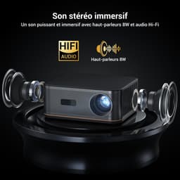 SnelShoppen - 4K Ultra HD Projector met 1500 ANSI, Autofocus, Keystone, WiFi 6 & Bluetooth 5.2, 300” Scherm, 50% Zoom, Compatibel met Mobiel/TV-Stick/ — thumbnail 4