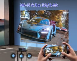 SnelShoppen - 4K Beamer met Autofocus en Keystone, Draagbare Projector 1080p Native Full HD, Wifi 6 en Bluetooth 5.3, Ideaal voor Thuisbioscoop, Feest — thumbnail 2