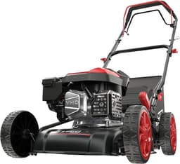 Benzine grasmaaier - Grastrimmer Mulcher - Gazon Onderhouden - Schakelbare Achterwielaandrijving - 41 cm Maaibreedte - Zwart — thumbnail 1