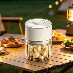 Elektrische Mini Hakmolen - Keukenmachine Draadloos - Snel Ingrediënten Snijden - Zichtbare Consistentie - 350 ml - Wit — thumbnail 2