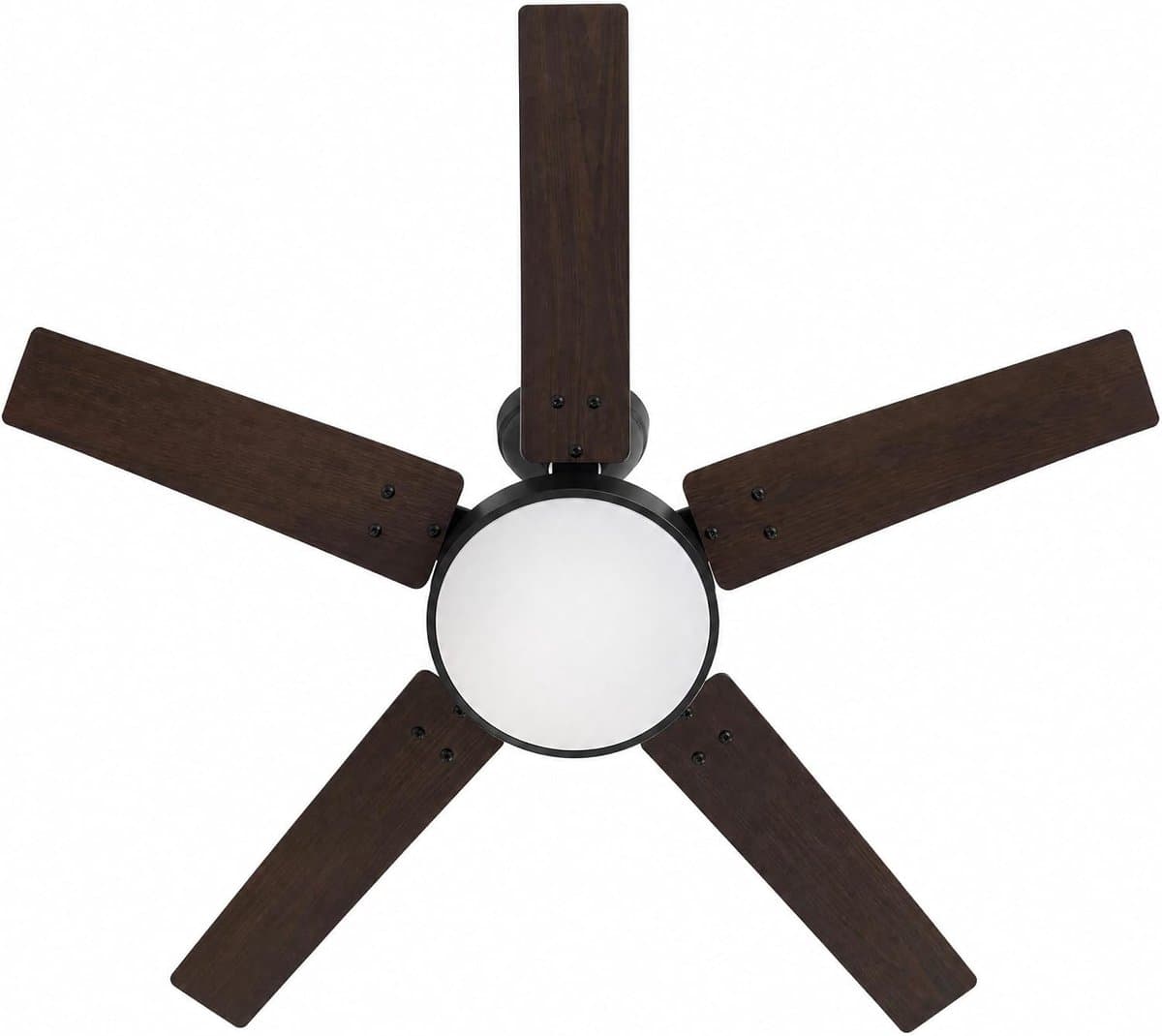 Stille plafondventilator met ledverlichting – 132 cm – 5 omkeerbare bladen – dimbare ledlamp van 24 W – 6 snelheden – zomer-/wintermodus – timer, geheugen, afstandsbediening – ideaal voor de woonkamer en slaapkamer – walnoothout — afbeelding 1