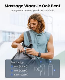Thijox - Mini Massagepistool met Warmte, Draagbare Massage Gun voor Spierherstel, Ultrastil met 9 mm Amplitude, USB-C Snelladen, Pijnverlichting en Sp — thumbnail 3