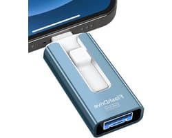 USB Flash Drive - Geheugenstick Telefoon - Foto Opslag - Snelle Data Transfer - 256GB - Blauw