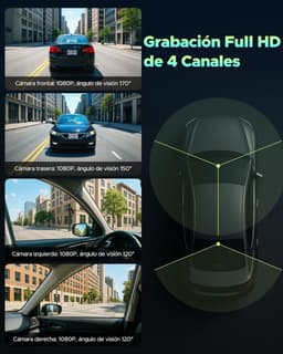 Auto Camera - Rijcamera Set - Veilig Rijden - 4 Kanaals 360 Graden - 128GB Inclusief - Zwart — thumbnail 5