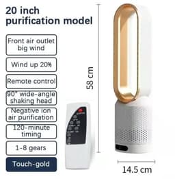 toren ventilator - luchtreinigers -Circulatie - Bladloze - Ventilator - Ultra-Stille - Slaapzaal - Bureau - Vloer -Elektrische - Toren -Zonder -Blad - Ventilator - Ventilator - Rozerood — thumbnail 3