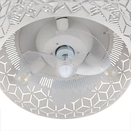 Reality Leuchten Moderne Ventilatoren E27 Bidar 3 Lichtpunten Rond Grijs Metaal Slaapkamer — thumbnail 3