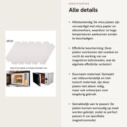 Mica Plaat - 5 Stuks - Hoge Temperatuur Weerstand - Duurzaam - Magnetron Onderdeel - Isolerende Eigenschappen - Milieuvriendelijk - Microwaveplaat — thumbnail 4