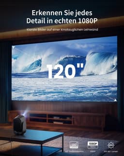 Mini Smart Beamer - Draagbaar - 1080p Full HD - Autofocus en Trapeziumcorrectie - Voor Thuis en Buiten — thumbnail 3