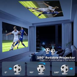 Mini-beamer - Draagbare Projector - Smart Projector met WiFi 6 - 180° Draaibaar - Voor Thuisbioscoop en Presentaties — thumbnail 4