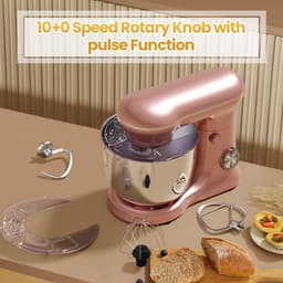 Keukenmachine - Mixer Keuken - Bakken Thuis - Krachtige 1500W Motor - 5 Liter Kom - Roze — thumbnail 5