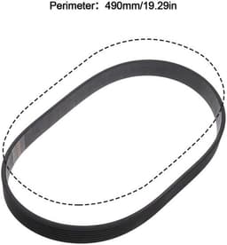 Distributieriem 490mm - Aandrijfriem - Rubber - Sluitlus - 16mm Breedte - Compatibel met QUALCAST Maaiers — thumbnail 3