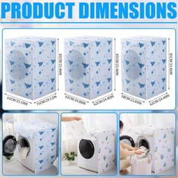 IBBO Shop - Wasmachine hoes - Wasmachine hoover - Wasmachine beschermer - Wasmachine overtrek - Waterdichte bescherming - Wasdroger beschermhoes - Hoes Cactus - tot 9 Kg - 63 x 62 x 85 cm - licht blauw — thumbnail 4