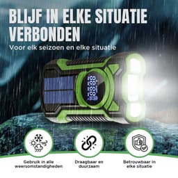 ViveLux® Noodradio - Powerbank 5000 mAh - Bluetooth - Vernieuwd Model 2026 - Solar Opwindbaar - Noodpakket - Draagbare radio - Zaklamp Voor Noodpakket/Camping — thumbnail 4