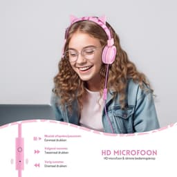 StayPowered Kinderhoofdtelefoon - Perfect voor Jonge Avonturiers - Schattig Design - Stereo Geluid - Ingebouwde Microfoon - Instelbaar en Opvouwbaar - Universele Compatibiliteit - Zacht Gevoerd - Roze - Levering Sneller dan Aangegeven! — thumbnail 2