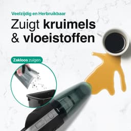 Kruimelzuiger Snoerloos - Handstofzuiger met 5 opzetstukken - Kruimelzuiger - Grijs - Vivid Green — thumbnail 10
