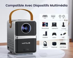 BTD-Draagbare Theaterprojector-Wimius P61, 600ANSI-5G-Wifi-Bluetooth-Volledige Hd-Oplaadaansluiting-Scherm 1080P-Thuisbioscoop — thumbnail 1