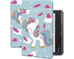Hoes Geschikt voor Kobo Libra Colour - E-reader Hoesje Bescherm Hoesje Case Sleep Cover - Hoes Geschikt voor Kobo Libra Colour Hoesje - Eenhoorn